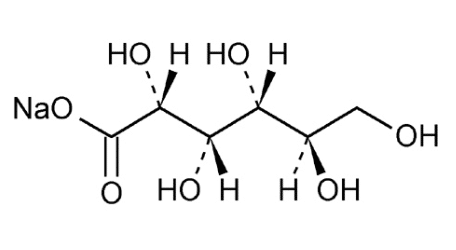 ساختار شیمیایی سدیم گلوکونات